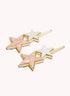 Marbelized Star Duo Clip - Colors: Pink Pearlescence & Mother of Pearl White